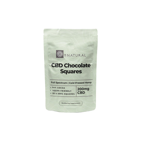 Bnatural 200 mg CBD Czekoladowe Kwadraty - 20 Sztuk