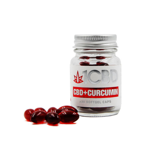 1CBD Miękkie kapsułki żelowe 25 mg CBD + 10 mg kurkuminy 30 kapsułek