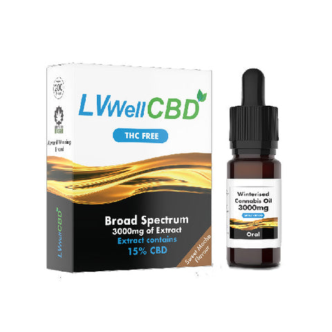 LVWell CBD 3000 mg Zimowany olej z nasion konopi 10 ml 