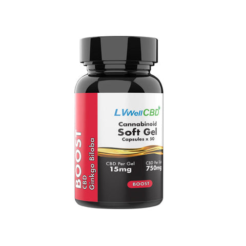 LVWell CBD 750 mg CBD Miękkie kapsułki żelowe Boost - 50 kapsułek