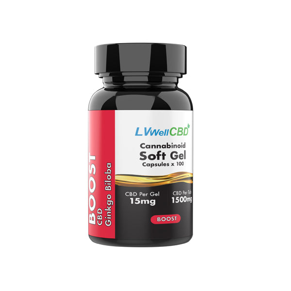 LVWell CBD 1500 mg CBD Miękkie kapsułki żelowe Boost - 100 Kapsułek