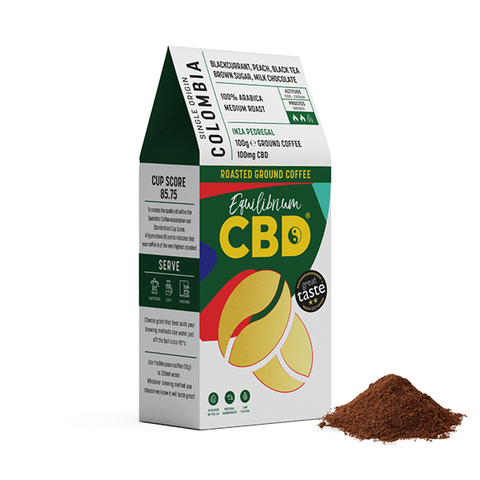 Equilibrium CBD 100mg Full Spectrum Ground Coffee Beans - 100g (BUY 2 GET 1 FREE)